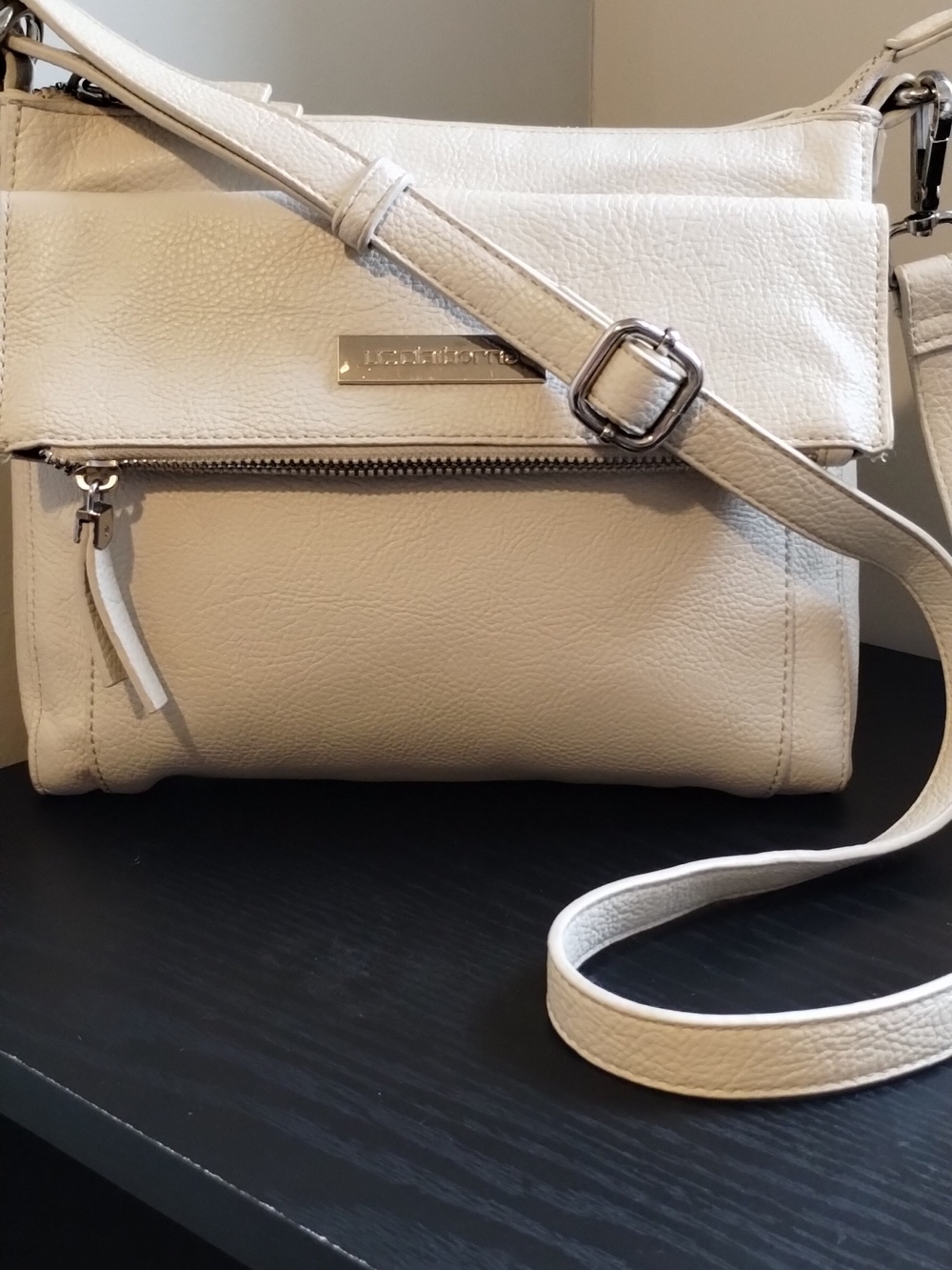 Liz Claiborne Taupe Crossbody Bag with Front Zip Pocket